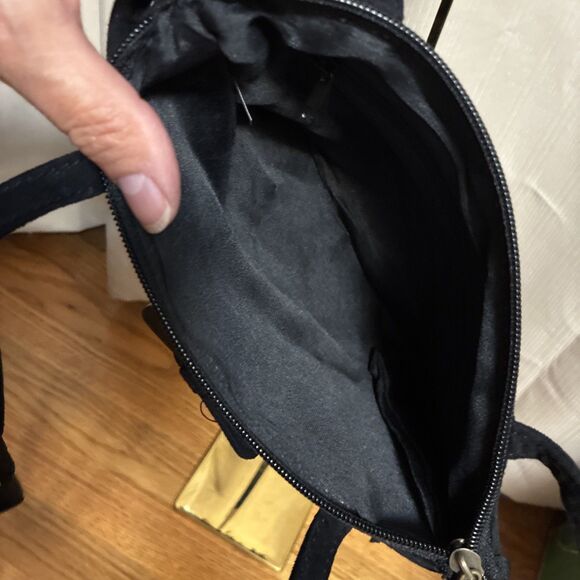 Black Fringe Boho Western Purse Shoulder Handbag 2 straps Faux Suede Belt - Picture 11 of 16